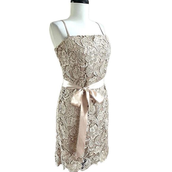 Cache vintage Dress 12 Lace Strapless Glam Party Cocktail Wedding Holiday - Picture 2 of 14